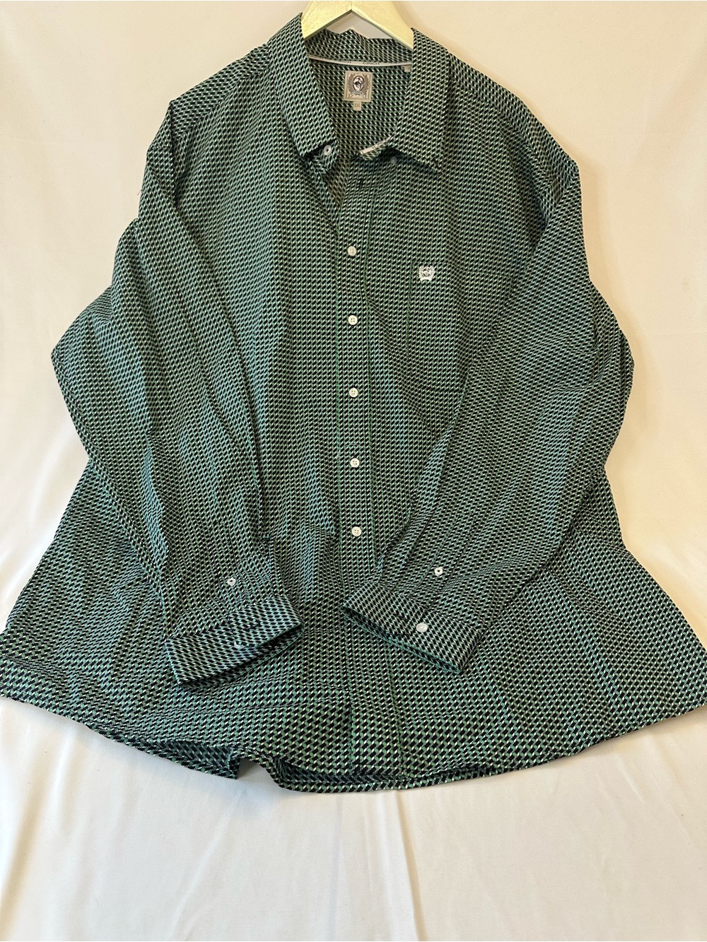 Cinch Men's Green Geometric Button-Down Shirt